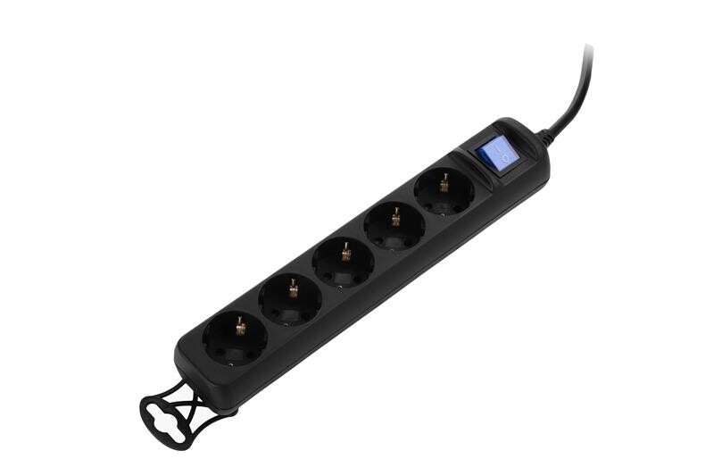Фильтр питания 2E (2E-U05ES15M5BK) 5хSchuko, 5 м, черный