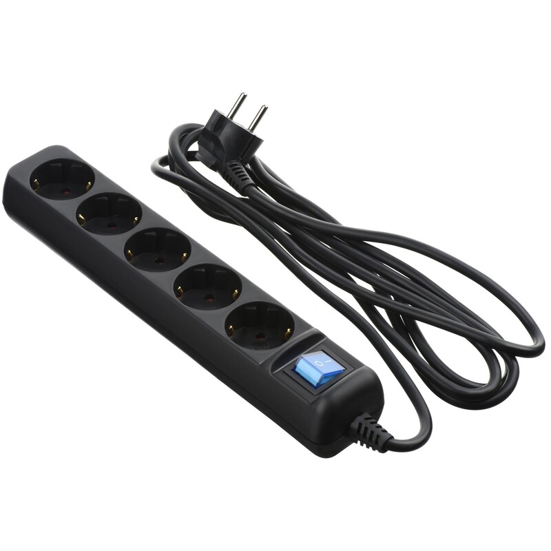 Фильтр питания 2E (2E-U05ES15M5BK) 5хSchuko, 5 м, черный