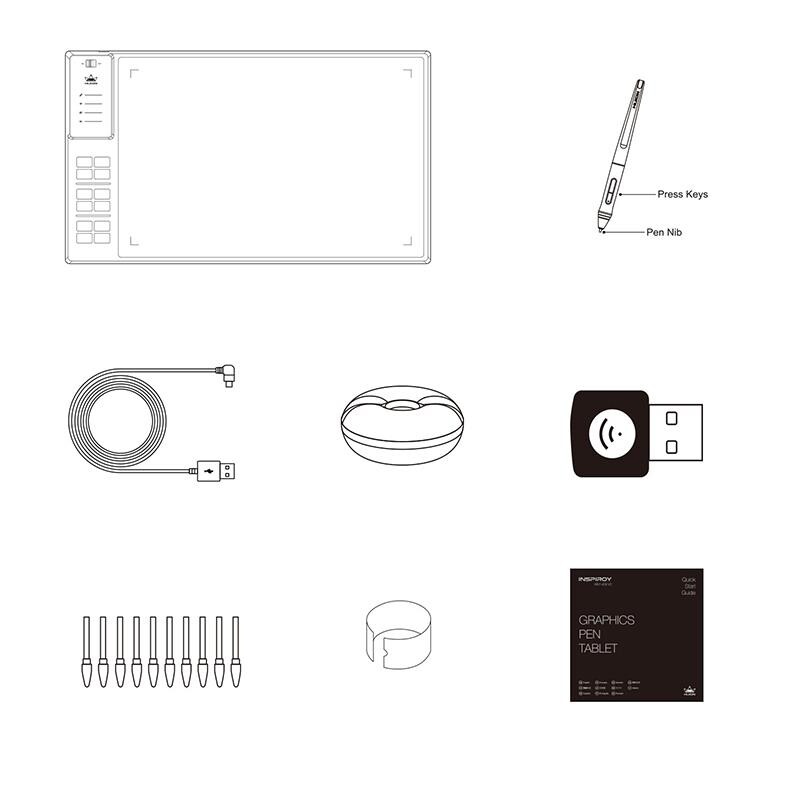 Графічний планшет Huion Giano WH1409 V2 + рукавичка