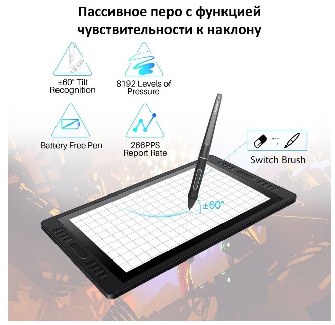 Графічний монітор Huion Kamvas Pro 20 (2019) + рукавичка