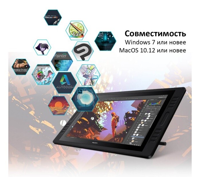 Графічний монітор Huion Kamvas Pro 20 (2019) + рукавичка