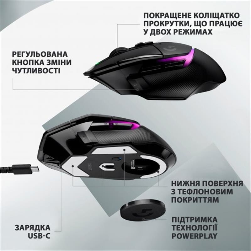 Миша бездротова Logitech G502 X Plus Black (910-006162)