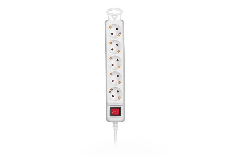 Фильтр питания 2E (2E-U05ESM1.5) 5хSchuko, 1.5 м, белый