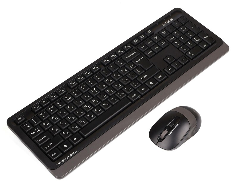 Комплект (клавиатура, мышь) беспроводной A4Tech FG1010S Black/Grey
