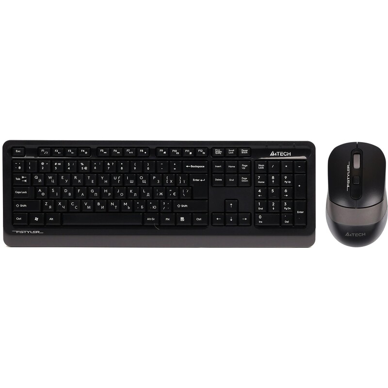 Комплект (клавиатура, мышь) беспроводной A4Tech FG1010S Black/Grey
