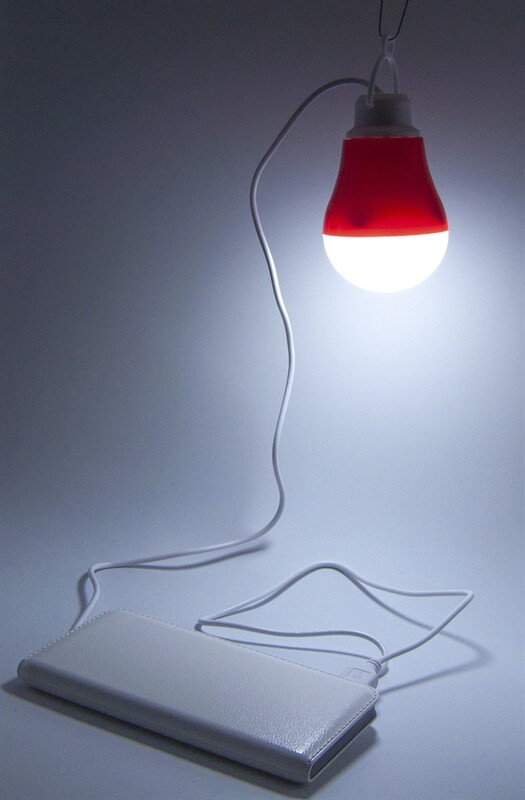 USB-светильник с LED-лампочкой Dengos, шнур ~1м, 5V, 5W, Red (LED-BULB-5V5W-RED)