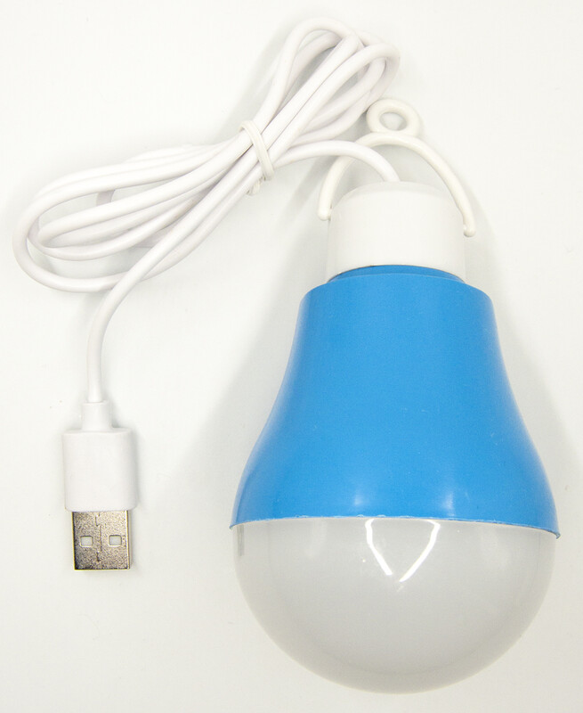 USB-светильник с LED-лампочкой Dengos, шнур ~1м, 5V, 5W, Blue (LED-BULB-5V5W-BLUE)