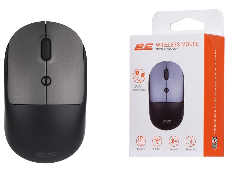 Миша бездротова 2E MF218 Silent Black/Gray (2E-MF218WBG)