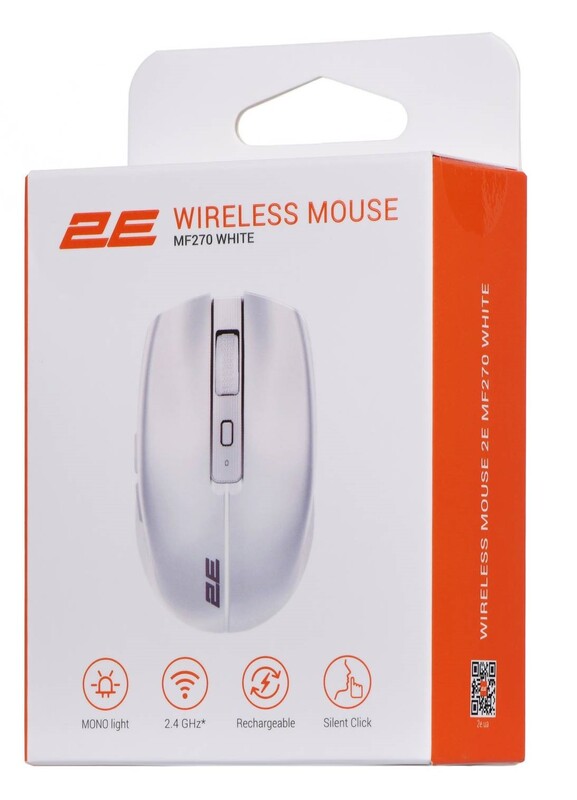 Миша бездротова 2E MF270 Silent Rechargeable WL White (2E-MF270WWH)