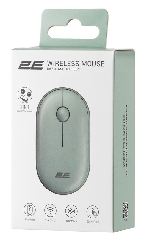 Миша бездротова 2E MF300 Silent Ashen Green (2E-MF300WGN)