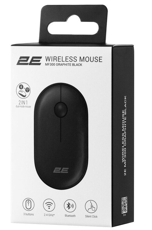 Мышь беспроводная 2E MF300 Silent Graphite Black (2E-MF300WBK)