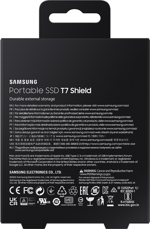 Накопичувач зовнішній SSD 1TB Samsung T7 Shield Black (MU-PE1T0S/EU)