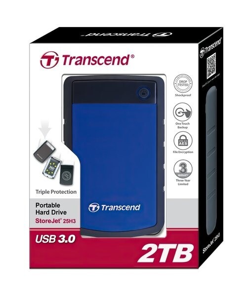 Внешний жесткий диск 2.5" USB 2.0TB Transcend StoreJet (TS2TSJ25H3B)
