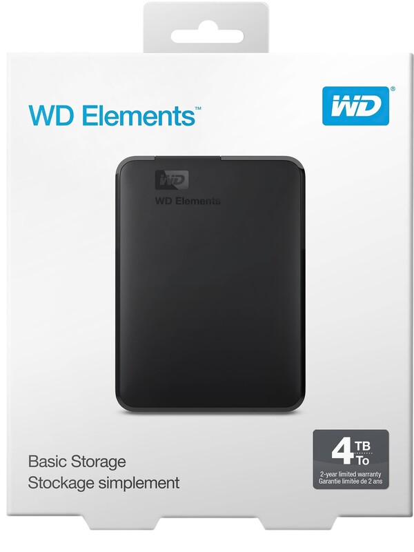 Зовнішній жорсткий диск 2.5" USB 4.0TB WD Elements Portable Black (WDBU6Y0040BBK-WESN)