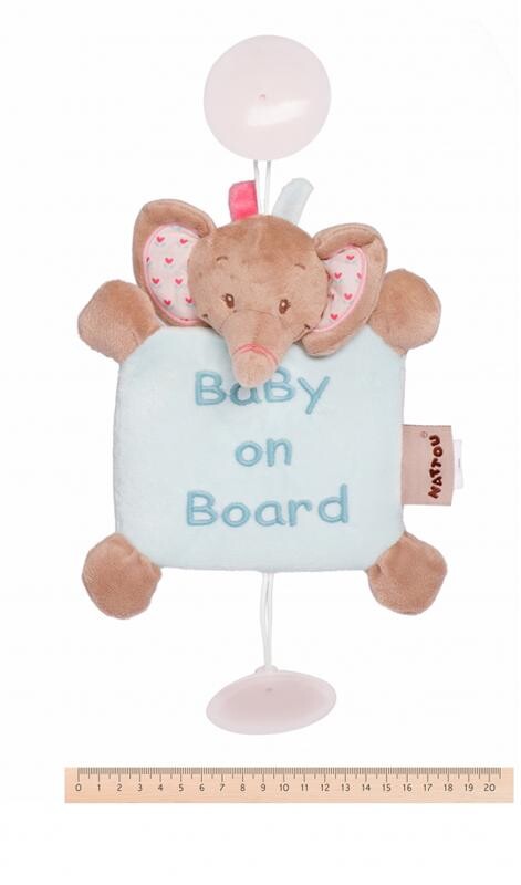 М`яка іграшка Nattou Слоник Розі Baby on Board (655354)