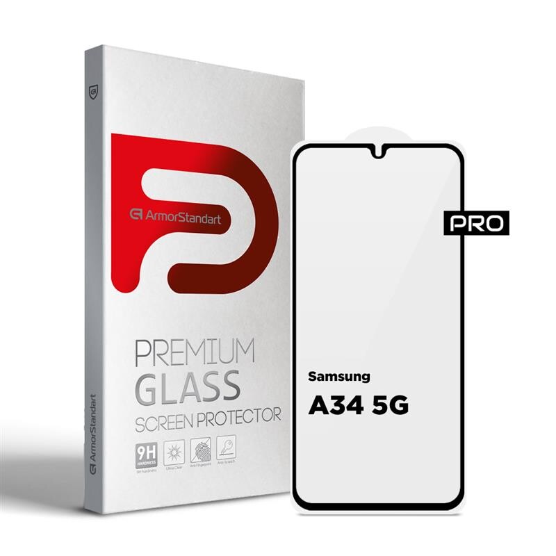 Защитное стекло Armorstandart Pro для Samsung Galaxy A34 SM-A346 Black (ARM66207)