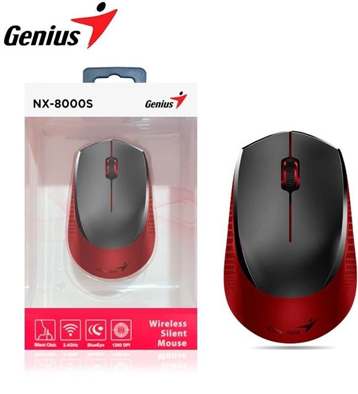 Мишка бездротова Genius NX-8000 Silent Red (31030025401)
