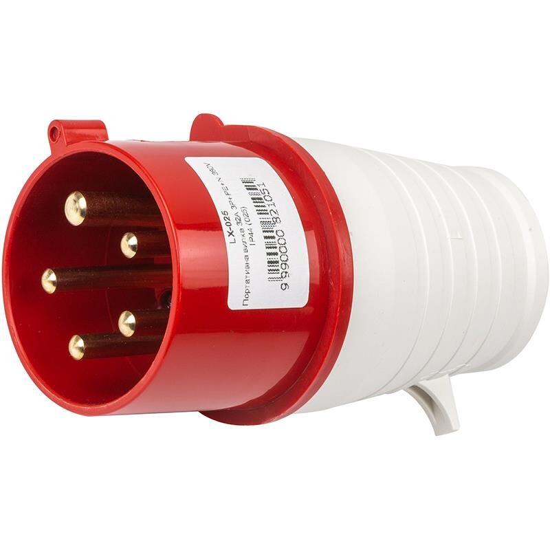 Портативная вилка HiSmart 32A 3P+E+N 380V IP44 (025) (LX-023)