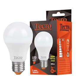 Лампа світлодіодна Tecro 8W E27 3000K (TL-A60-8W-3K-E27)